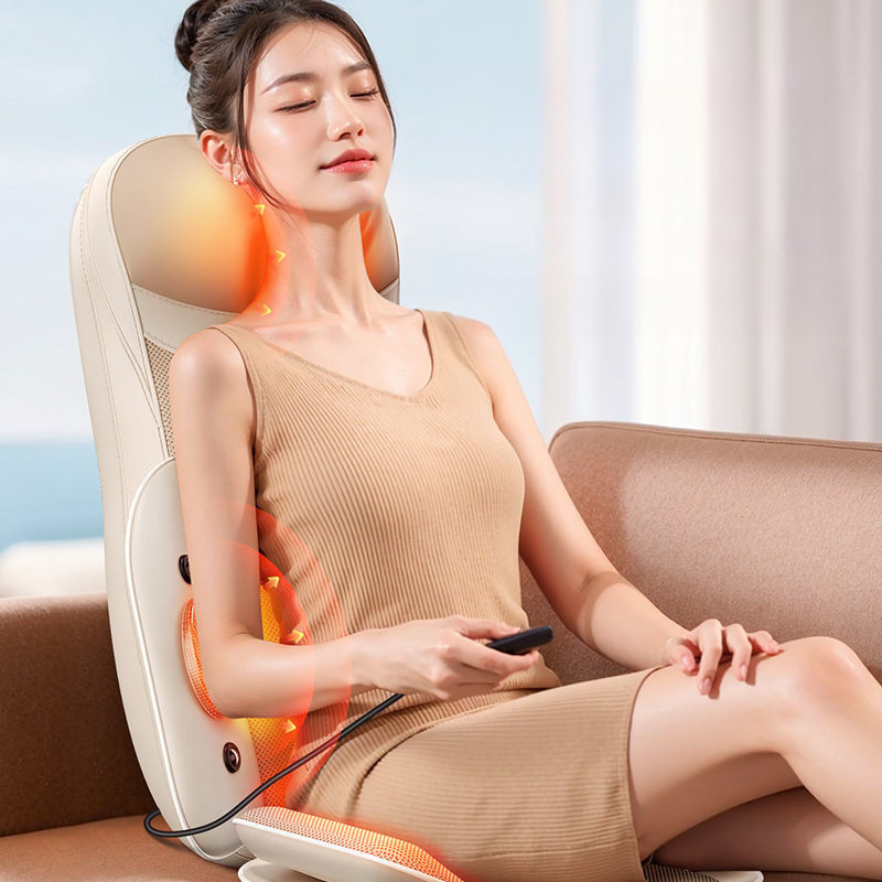 หมอนนวดคอ AUX สำหรับคอ เอว และหลัง หมอนอัตโนมัติหลายฟังก์ชัน เก้าอี้นวดที่บ้าน แผ่นนวด