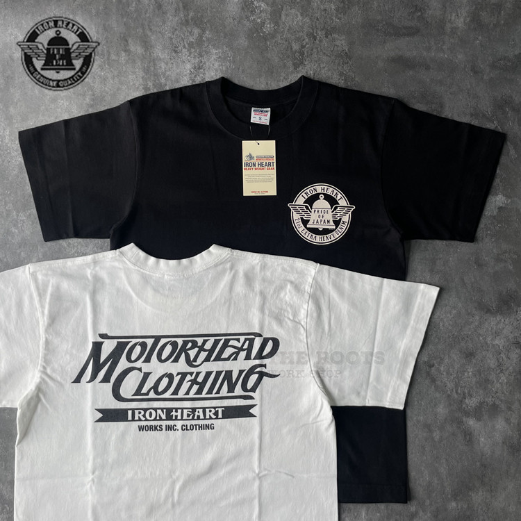 100% 棉 IRON HEART เสื้อยืดแขนสั้นพิมพ์ลาย IRON HEART