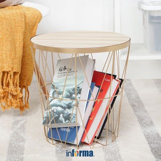 Informa Topaz Meja Tamu Dengan Penyimpanan - Gold Coffee Table Meja Ruang Tamu Meja Sofa Meja Minimalis