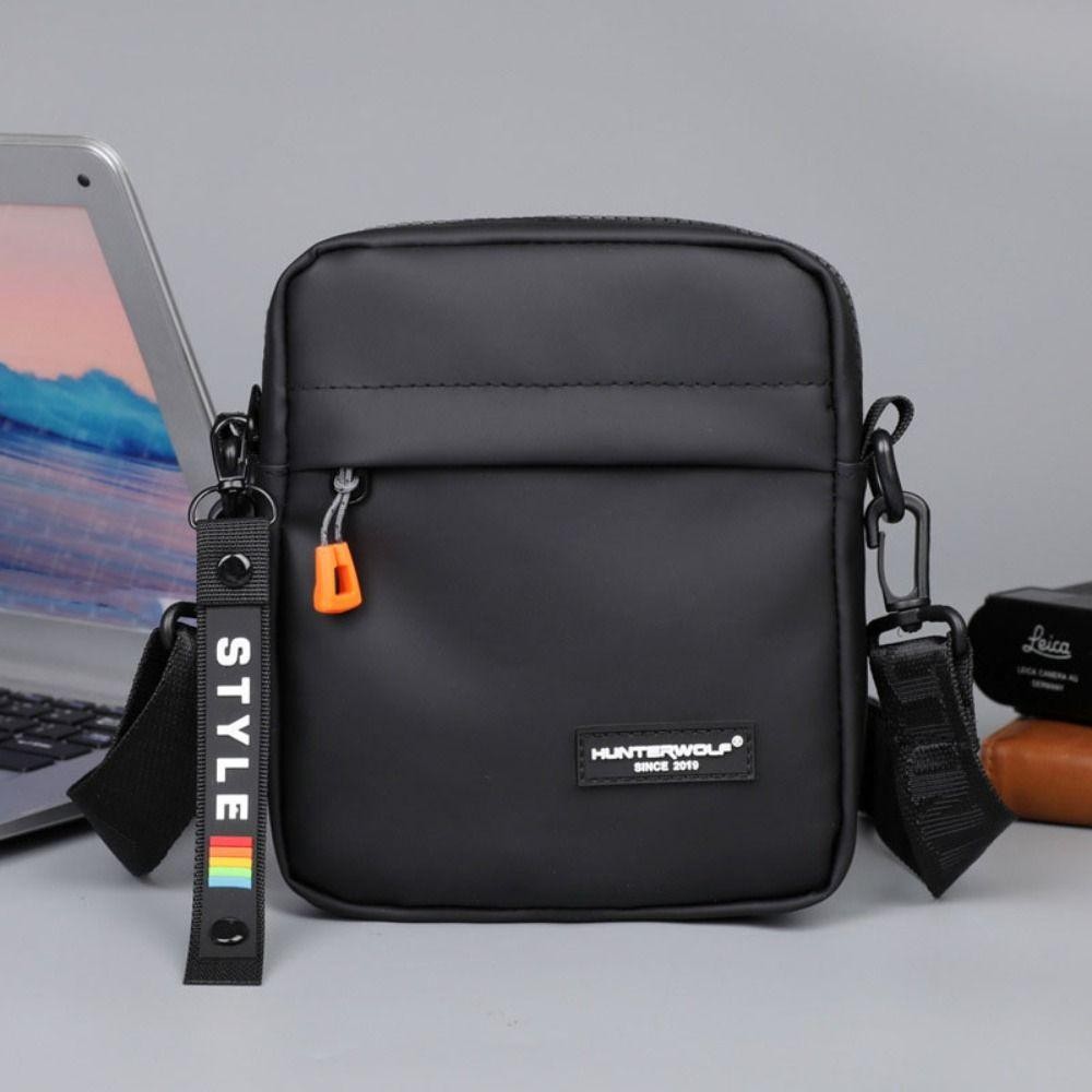 PIXELBYTE กระเป๋าสะพายไหล่,สไตล์ญี่ปุ่น Smooth Mens Crossbody Bag,กระเป๋าMessenger Minimalist PU Leather Multi-Functional Sports Fitness Pouch Outdoor