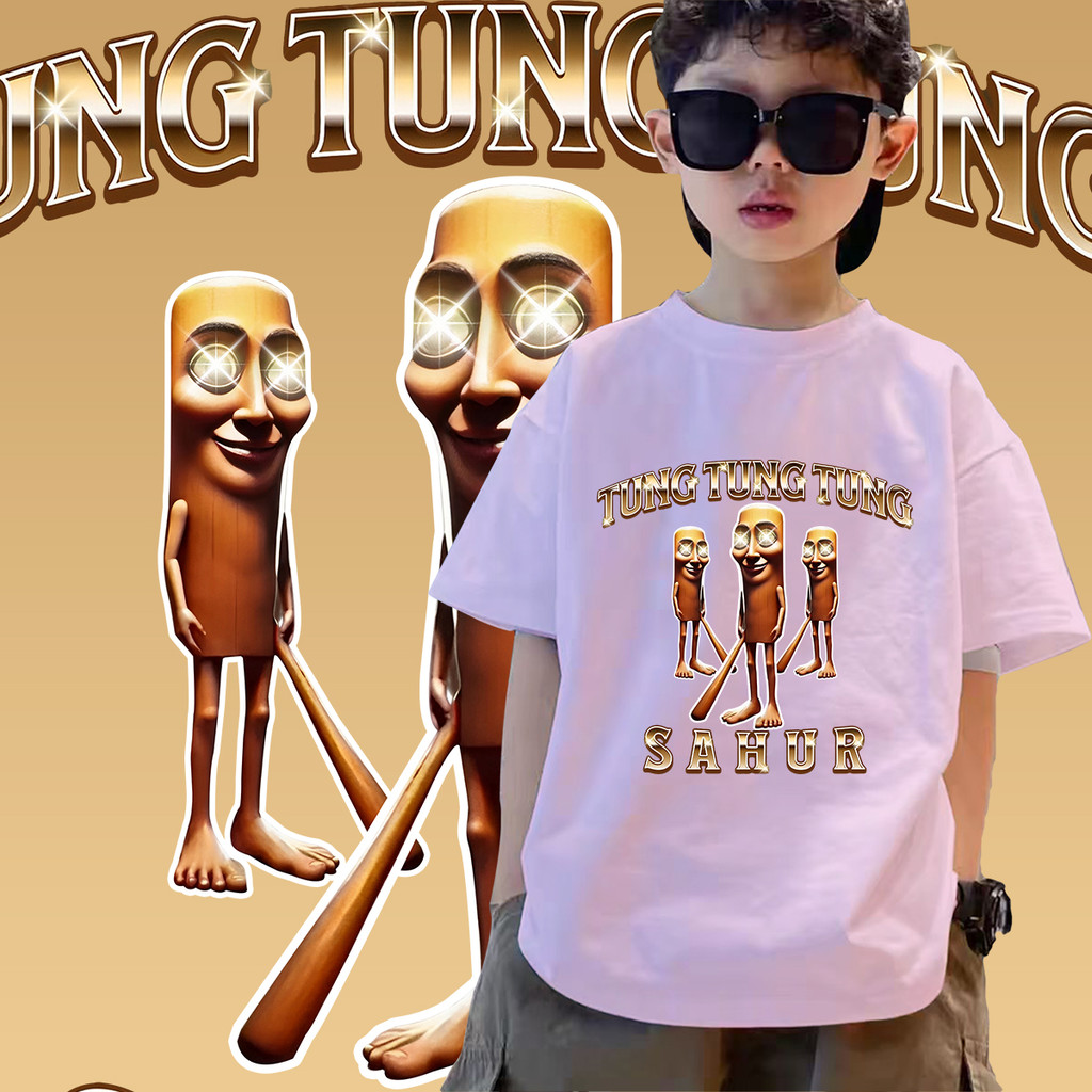 เด็ก 2025 Tung Tung Tung Sahur Funny Baseball Brainrot Meme T-shirt🧤kids เด็กใหม่แฟชั่นพิมพ์เสื้อยืด ผ้าคุณภาพสูง Unisex