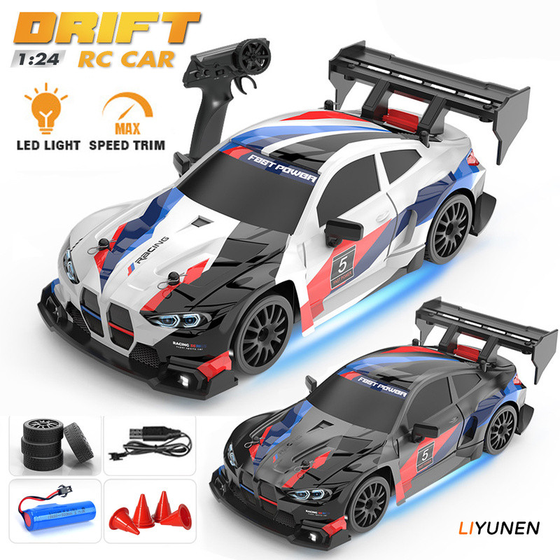 1/24 RC Drift 4WD รถ BMW GTR รุ่น 2.4G รีโมทคอนโทรลรถของเล่น Proportional คันเร่งความเร็วสูง Racing Dodge Mustang Porsche 911 รถของเล่นเด็ก