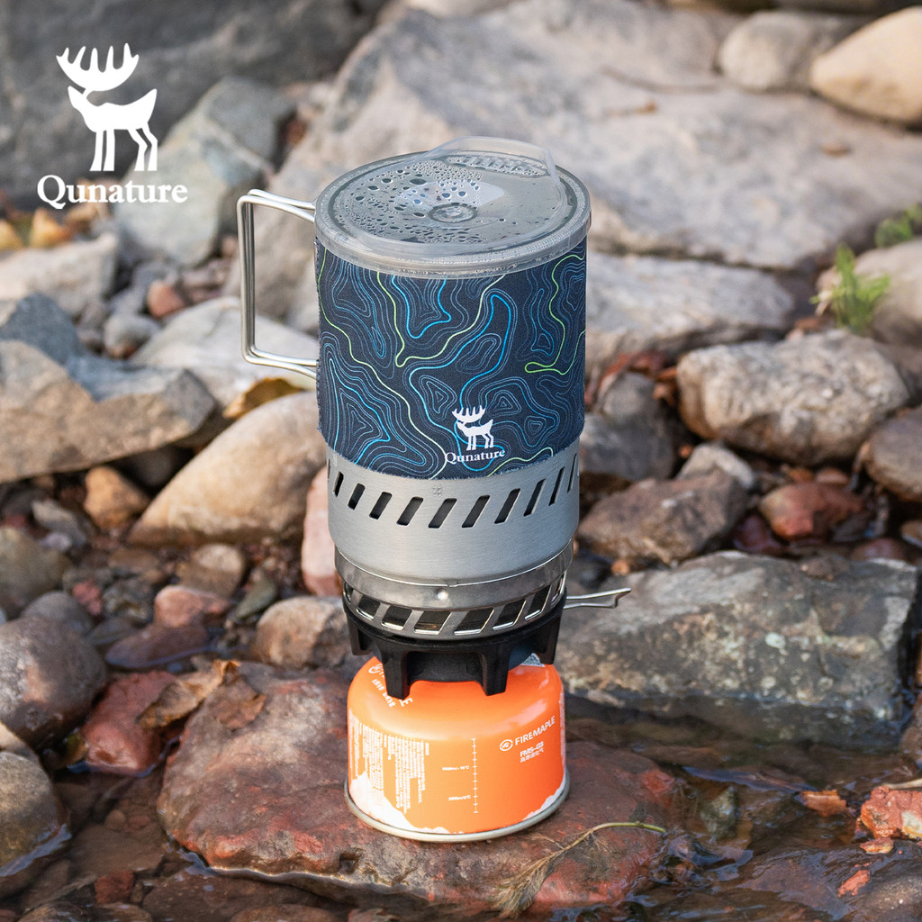 Quature Outdoor Camping หม้อเตาแบบบูรณาการ Hard Anodized อลูมิเนียม 600Ml ฉนวนแขน 1700W ความร้อนประห