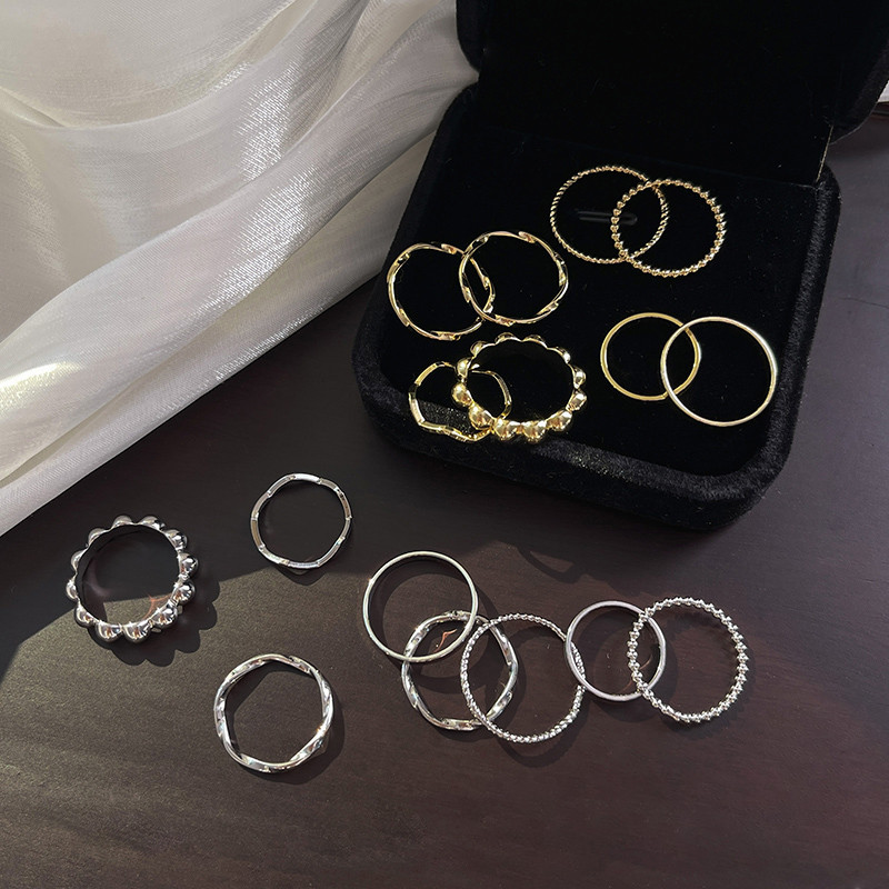 Simple Ring Female Personalized Cool Style Prime Ring 8 Pieces Set