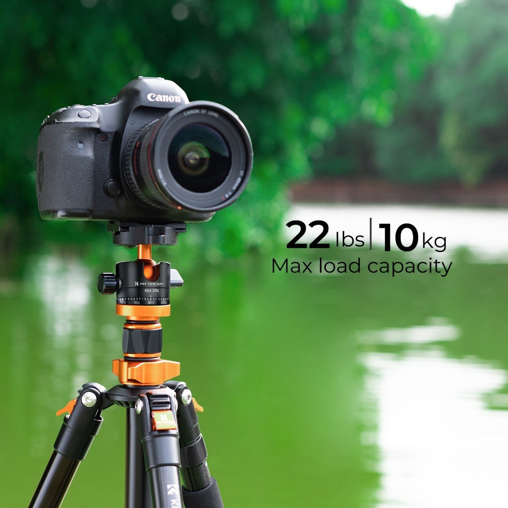 K&F CONCEPT ขาตั้งกล้อง K series K254A3+BH-28L พับได้ ขาเดียว ถอดได้ ล็อคหัวเข็มขัดจานแบบใหม่