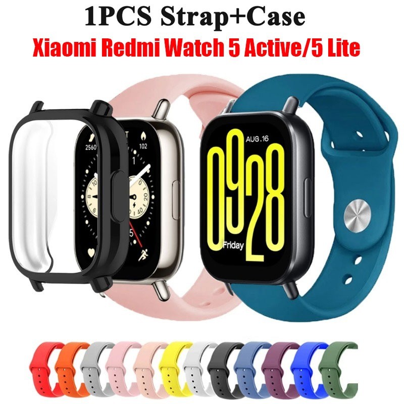สายรัดซิลิโคน + สําหรับ Xiaomi Redmi Watch 5 Active Lite กีฬาสําหรับ Redmi Watch 5 Lite Active Shell Breathable Correa 22 มม.สายนาฬิกา