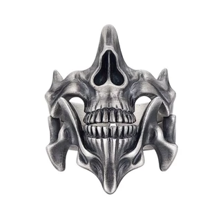 Bdw ผู้ชาย s Gothic Punk Skull แหวน Punk Retro Gothic ผู้ชาย Skull แหวนเงินสีดํา Cool แหวนเครื่องประดับอุปกรณ์เสริม