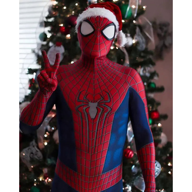 Amazing Spiderman Costume Cosplay Amazing TASM2 Zentai Suit Spandex Superhero Zentai Bodysuit Hallow