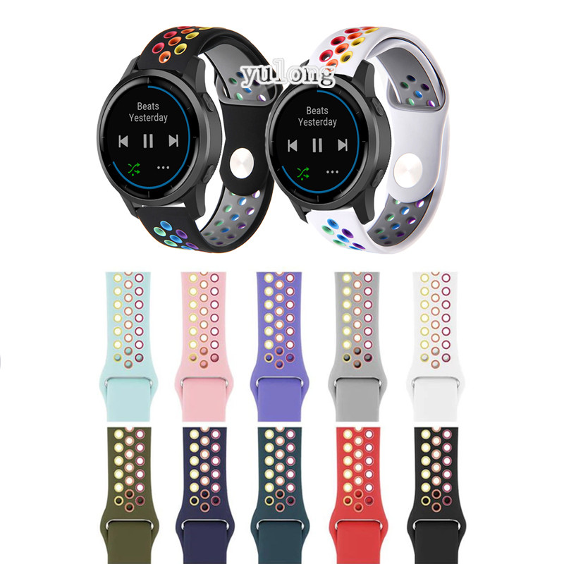 สายรัดซิลิโคนอ่อนนุ่มสําหรับ Garmin Venu3 Venu2 /Vivoactive 3 4 5 6 /vivomove3 HR/Venu 2 3 กีฬาสร้อยข้อมือระบายอากาศ