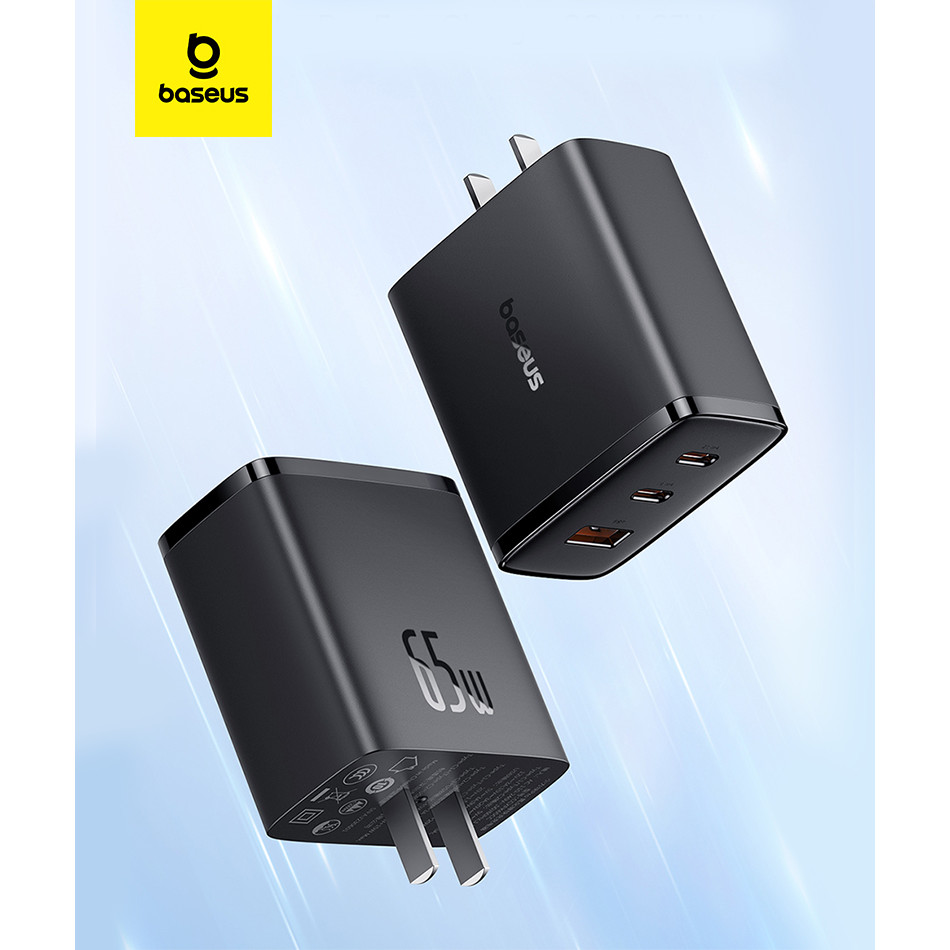 Baseus 65W Gallium Nitride Charger GaN พอร์ต Usb-c ชาร์จเร็ว PD แล็ปท็อปสําหรับ iphone15promax MacBook Huawei iPad Android