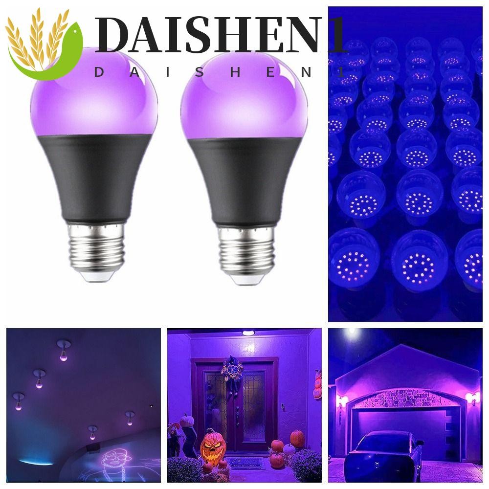 Daishen1 หลอดไฟฟลัดไลท์ UV 10W 85-265V E26 E27 เรืองแสง 360 องศา สีม่วง สีดํา สําหรับฮาโลวีน