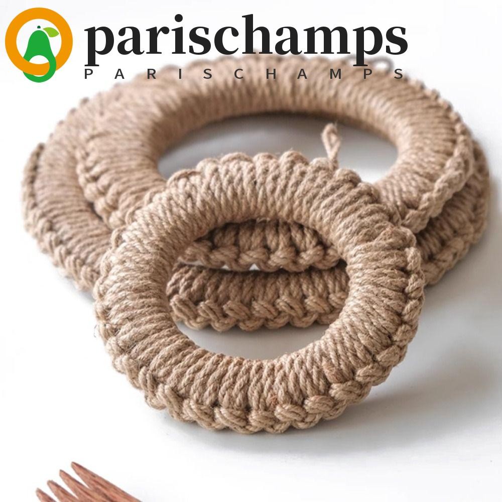 แผ่นรองหม้อทอ PARISCHAMPS, ที่วางหม้อฉนวนความร้อนทรงกลม, ที่รองแก้วเชือกกันความร้อน Handmade Pan Place-mat ในครัวเรือน