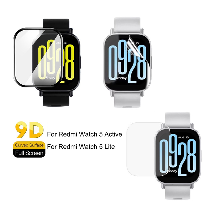 3 ชิ้น HD Full Coverage ฟิล์มป้องกันหน้าจอ 3D Arc Edges Anti-Scratch สําหรับ Redmi Watch 5 Lite Active