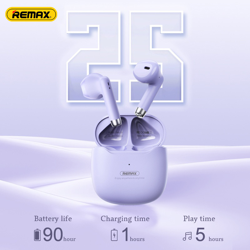 REMAX TWS-19 หูฟังบลูทูธ Bluetooth 5.3 หูฟังสเตอริโอในหูแบบครึ่งตัวหูฟังไร้สาย หูฟังพร้อมกล่องชาร์จ