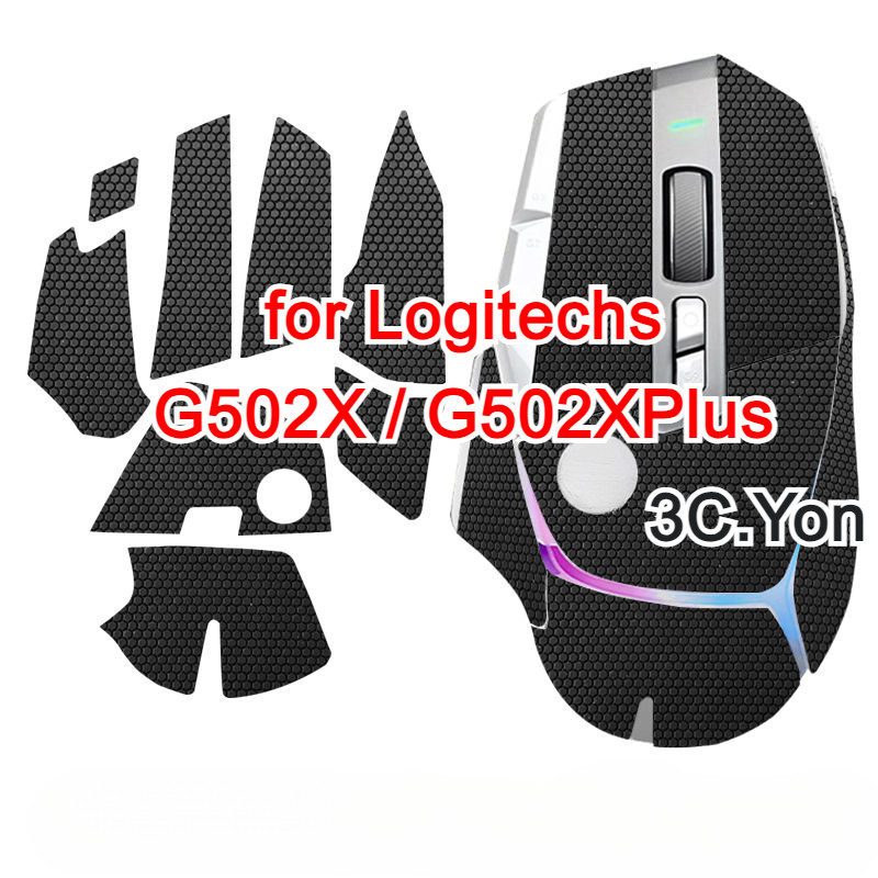 Anti-slip Grips เทปสําหรับ Logitechs G502 X PLUS LIGHTSPEED เมาส์สําหรับเล่นเกมไร้สายสติกเกอร์เมาส์ผ