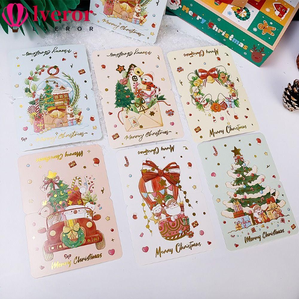 Lveror 10 ชิ้น/แพ็คโปสการ์ดอวยพร,วันเกิดปีเพื่อนครอบครัวการ์ดอวยพรคริสต์มาส,ของขวัญตกแต่งคริสต์มาสขอบคุณซองอวยพร