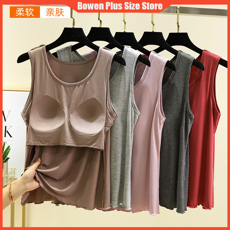 L-2XL สำหรับ40-85กิโลกรัม M odal เสื้อกั๊กเบาะสตรีฤดูร้อนบางสวมใส่ด้านนอกสวมใส่ฟรีชุดชั้นในแขนกุดด้านบนสีที่บริสุทธิ์ทุกการจับคู่ bottoming เสื้อกล้าม