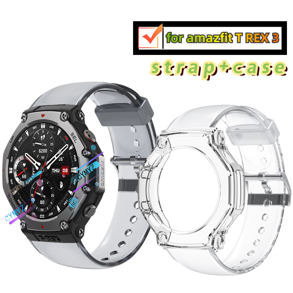Amazfit T REX 3 สาย TPU นุ่มสําหรับ amazfit T REX 3 T rex3 สายรัดข้อมือกีฬา amazfit T REX 3 กรณีป้อง