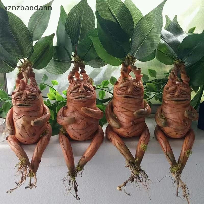 [XZNZVV] Mandrake หญ้ารูปปั้นเรซิ่นภูมิทัศน์เครื่องประดับศิลปะหุ่นหัตถกรรมสําหรับสวน IKFG
