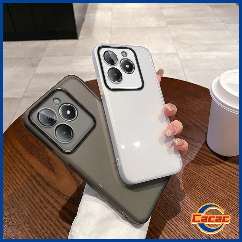 เคส Realme C61,C63, เคสป้องกันเลนส์ เคสซิลิโคน เคสนิ่ม เคสสีทึบสไตล์มินิมอล