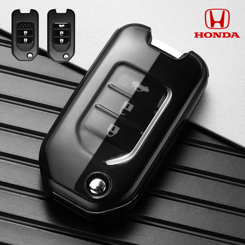 2/3 ปุ่มรีโมทสมาร์ทกุญแจรถแหวนฝาครอบกรณีเชลล์ป้องกันสําหรับ Honda City/CRV/Accord/XRV/Jazz/ Jazz GK/Civic FB/BRV/HRV