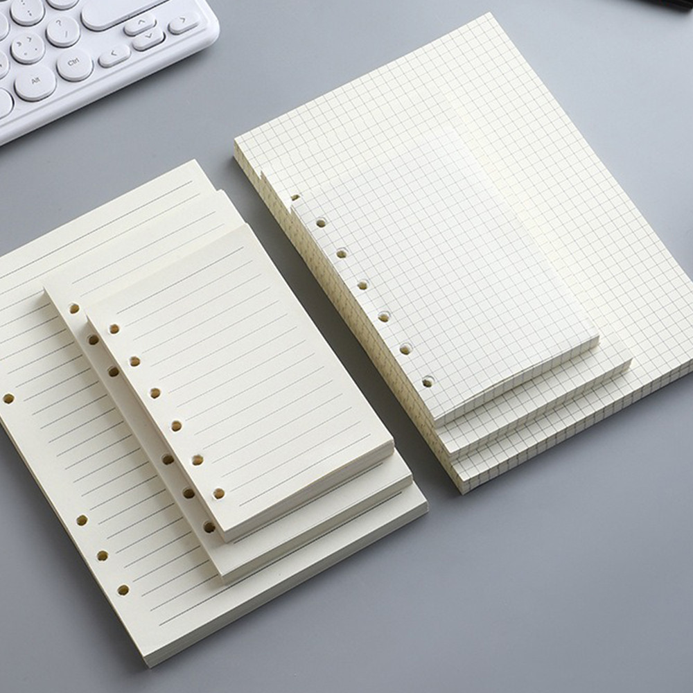 80 แผ่น A5/A6/A7 6 แหวนโน้ตบุ๊คหน้าด้านใน Binders กระดาษหลวมโฟลเดอร์ Office School เครื่องเขียนอุปกรณ์เสริม Blank Line