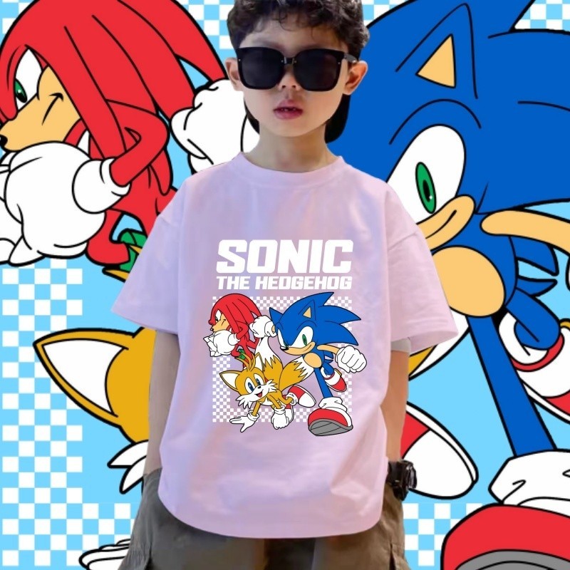 (จัดส่งตลอด 24 ชั่วโมง)เสื้อยืดเด็ก Sonic The Hedgehog Children’s Tshirt ผ้าฝ้ายเนื้อนุ่มสี เหมาะสำหรับเด็กผู้ชาย ขนาด