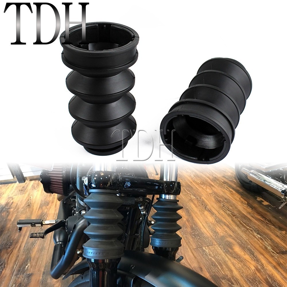 TH Fork Rubber Gaiter Boot For Harley Sportster XL 1200 883 C/N/L/R Dyna 39mm Fork Accessories Front