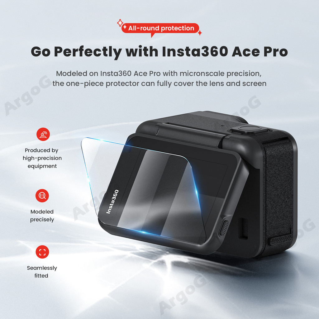 Amagisn กระจกนิรภัยป้องกันหน้าจอสําหรับ Insta360 Ace Pro 2 9H ความแข็ง Ultra Clear Protection Ace Pro 2 อุปกรณ์เสริม