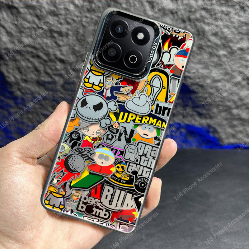 เคส Honor X7C X7D X8C X8B X9D 200 Smart เคสกรณีอะนิเมะกันกระแทกเคสโทรศัพท์อินเทรนด์แบรนด์ bapesta matte ฝาครอบโทรศัพท์แบบแข็งสําหรับเด็กผู้ชายผู้ชาย