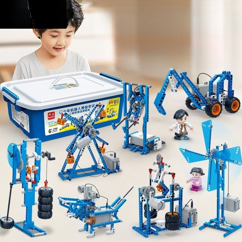 หุ่นยนต์เขียนโปรแกรมบล็อกไฟฟ้าชุด9686วิทยาศาสตร์และการศึกษาเกียร์กลของเล่นประกอบปริศนา