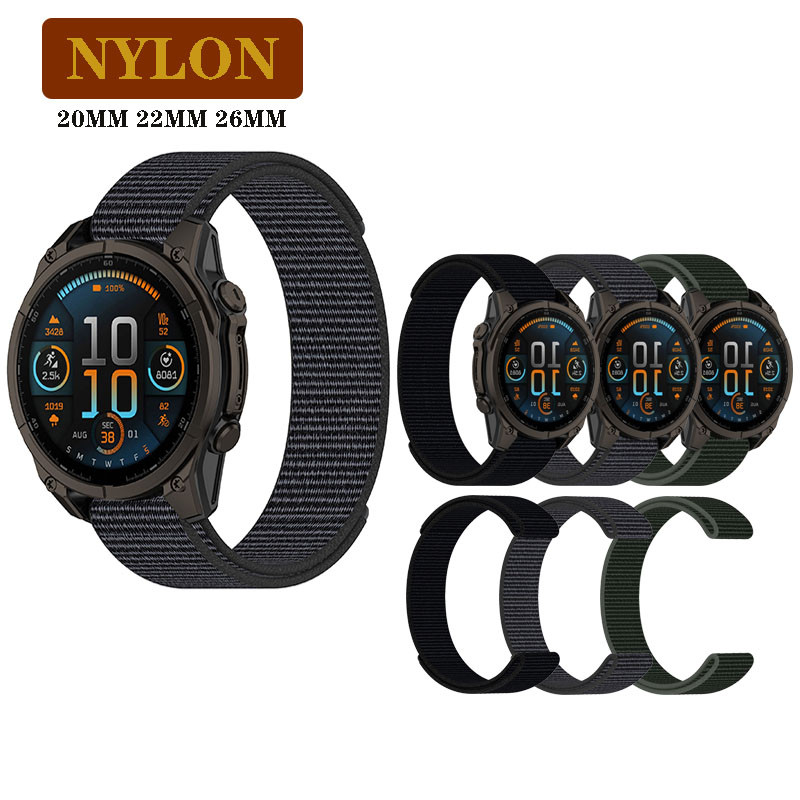 20/22/26 มม.ห่วงไนลอน Quick Fit Band สําหรับ Garmin Fenix 8 7 6 5 7X Fenix 6X GPS Pro Fenix 5 plus/instinct 2 2s/ 935 945 955 965