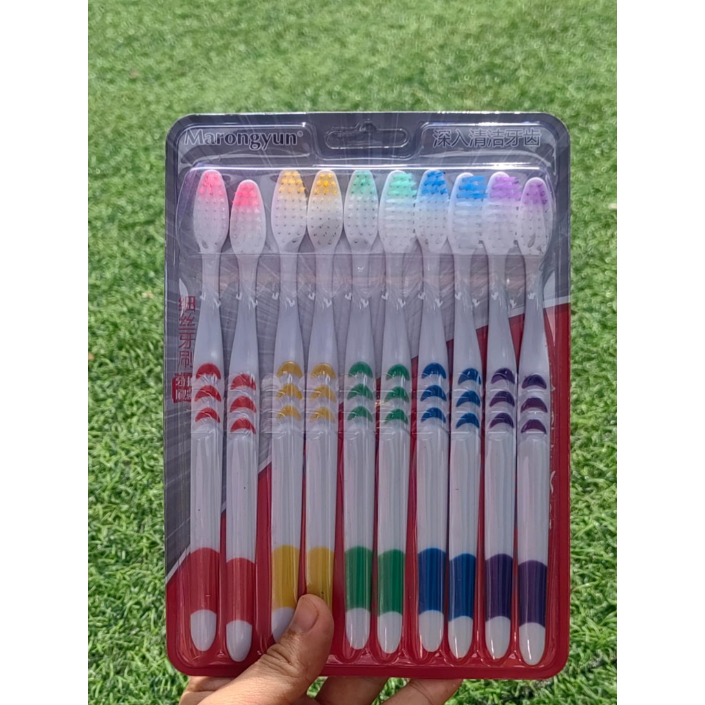 แปรงสีฟัน แปรงซอกฟัน แปรงสีฟัน (แบบแผง10ชิ้น) แปรงสุดคุ้ม รูปที่ 6