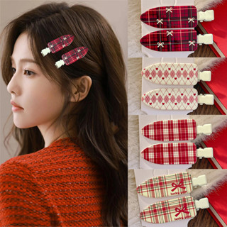 กิ๊บติดผมโบว์ลายสก๊อตไม่มีรอยต่อคลิปหน้าม้าผู้หญิงใหม่หน้าผา…