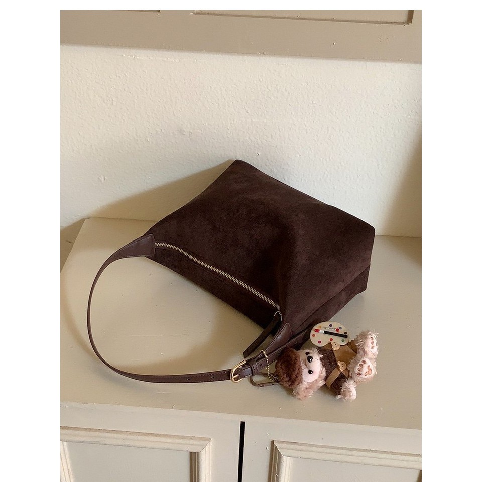 ฤดูใบไม้ร่วงและฤดูหนาวเวอร์ชั่นเกาหลี Retro Suede Simple dumpling BAG