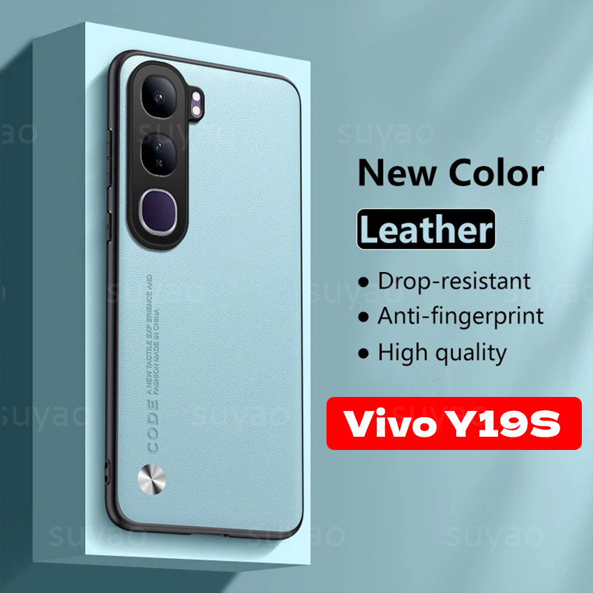 สําหรับ Vivo Y19S 2024 เคสโทรศัพท์หนังผิวธรรมดา VivoY19S Y 19S ปลอกเนื้อซิลิโคนอ่อนนุ่มกันกระแทกปลอกป้องกันใหม่หรูหรา TBrief ฝาหลัง