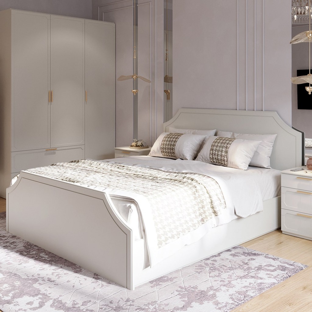 SB Design Square เตียงขนาด 5 ฟุต รุ่น Quinn สีเทาอ่อน (170.5x207x110 ซม.) แบรนด์ SB FURNITURE