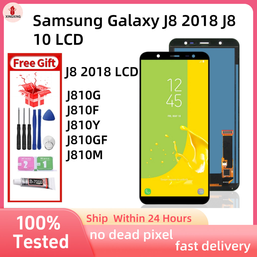 สําหรับ Samsung Galaxy J8 2018 J810 LCD SM-J810 J810M จอแสดงผล Touch Screen Digitizer TFT OLED