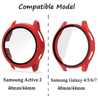สายรัด + PC สําหรับ Samsung Galaxy นาฬิกา Active 2 สร้อยข้อมือซิลิโคนอ่อนนุ่มครอบคลุมกันชนสําหรับนาฬิกา 4/5/6/7/FE 40 มม.44 มม.ฝาครอบป้องกัน