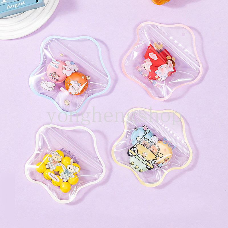 5ชิ้น/เซ็ตน่ารักการ์ตูนถุงของขวัญดาวรูปขนมขนมถุงซิปล็อกถุงเก็บเบ็ดเตล็ดพรรคซัพพลายปัจจุบันถุงบรรจุภัณฑ์
