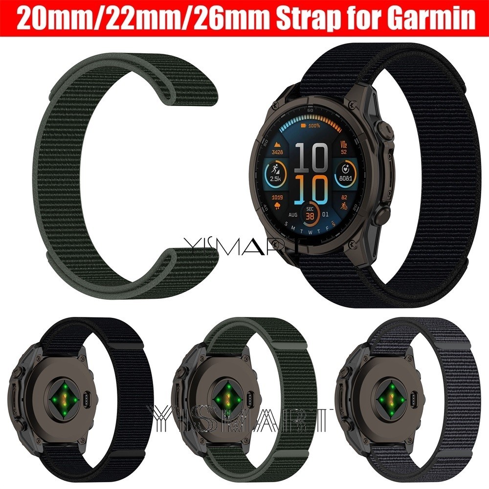 สายรัดไนลอนสําหรับ Garmin Fenix 8 7 6 7S 6S Solar Replacement Watchband สําหรับ Garmin Fenix E 47 มม.Enduro 3 Instinct 26 มม.22 มม.20 มม.สายรัด
