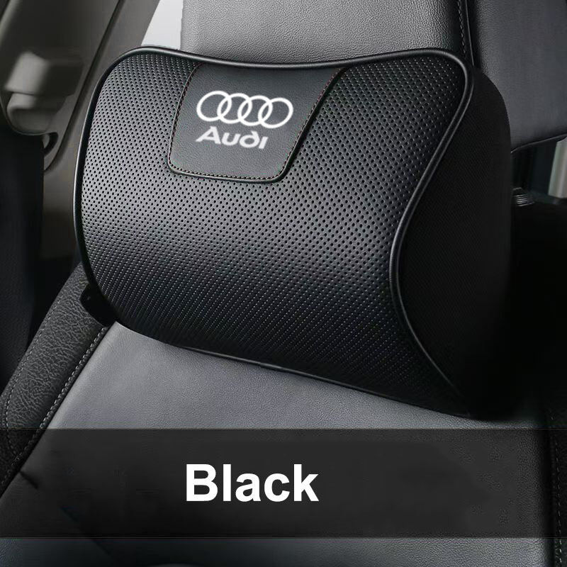 1pcs สีดํารถ Headrest หมอนรองคอรถ Headrest รถอุปกรณ์เสริมที่นั่งคอหมอนหน่วยความจําโฟมหนัง Headrest เ