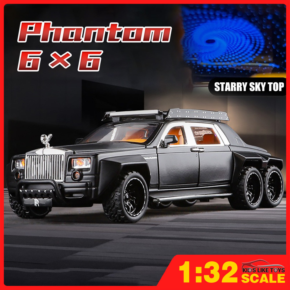 Klt 1:32 Rolls-Royce Phantom off-road 6*6 โมเดลรถเหล็กรถโลหะผสมของเล่นคอลเลกชันของขวัญสําหรับเด็กเด็กผู้หญิง