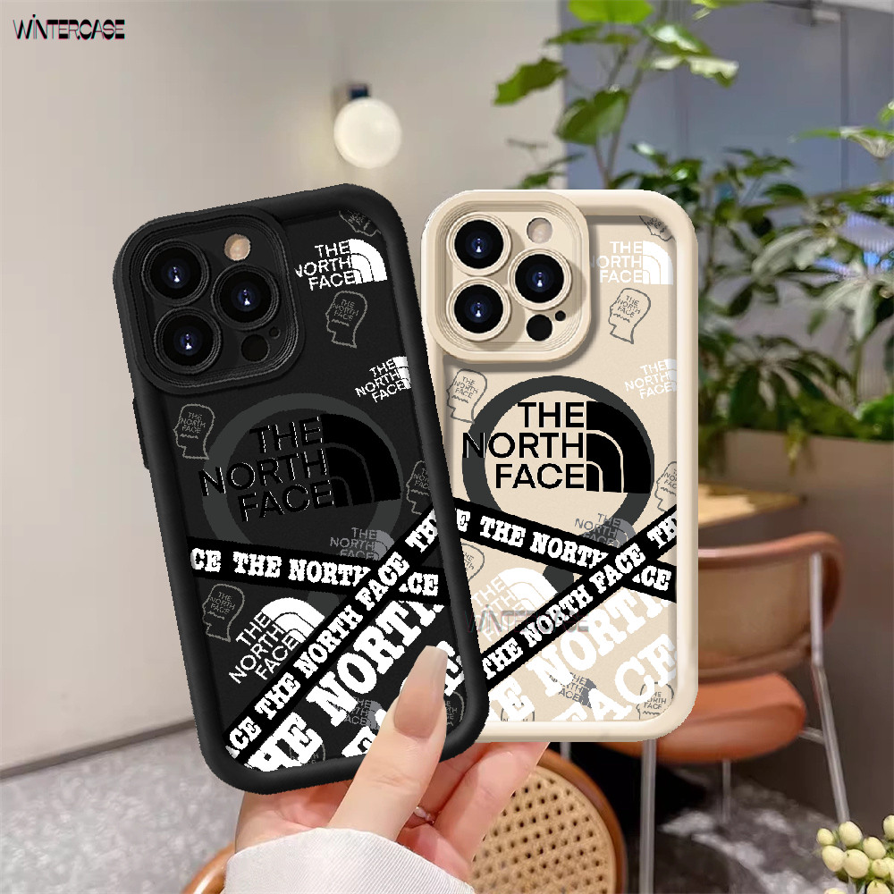 HP WinterCaseสีดําและสีขาวNorth Face Label soft ShellสําหรับRealme C63 C65 C61 หมายเหตุ 50 C51 C51s 