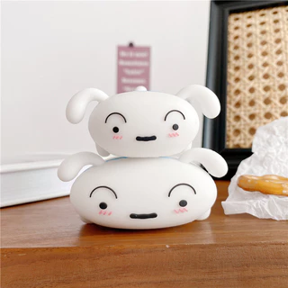 (Pro3 2025)เคส Nohara Shiro น่ารักสําหรับ AirPods4/4ANC(2024)1/2/3/Pro/Pro2 เคสซิลิโคนอ่อนนุ่มพร้อมคาราบิเนอร์