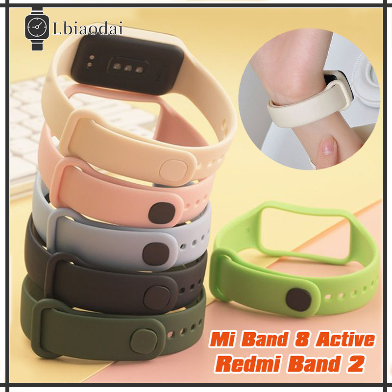 ซิลิโคนอ่อนนุ่มและสายนาฬิกา Mi Band 8 Active / Redmi Band 2 สายนาฬิกาสมาร์ทยางรัด Xiaomi Smart Band 8 Active