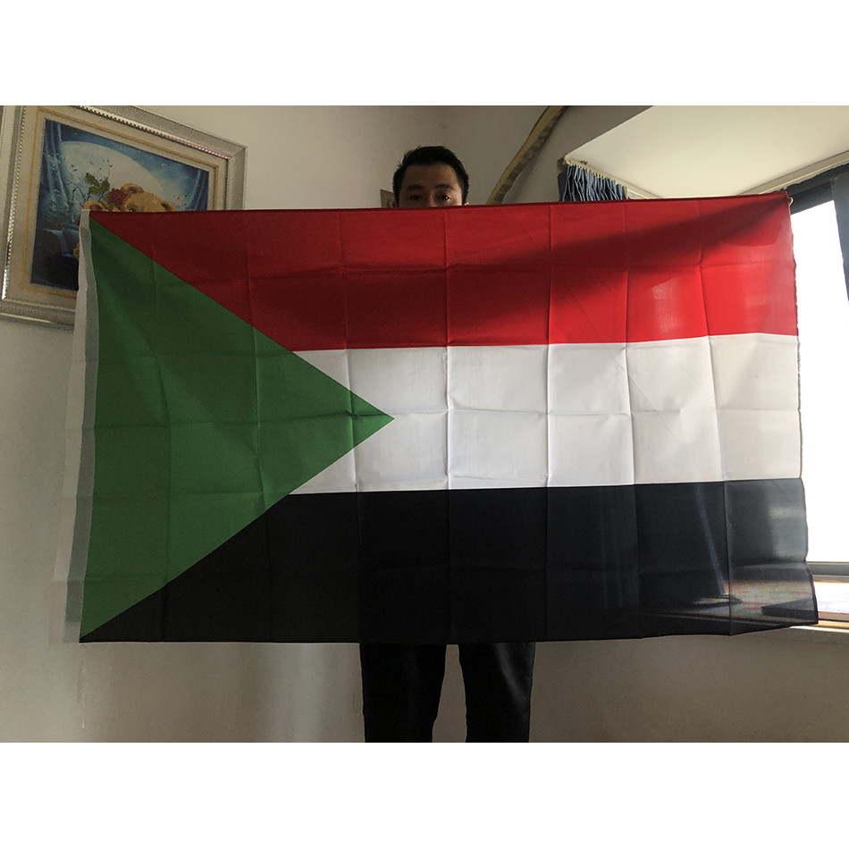 SKY FLAG Sudan ธง 150x90 ซม.สองด้านพิมพ์โพลีเอสเตอร์แขวน Sudan National ธง Sulltan แบนเนอร์สําหรับตก