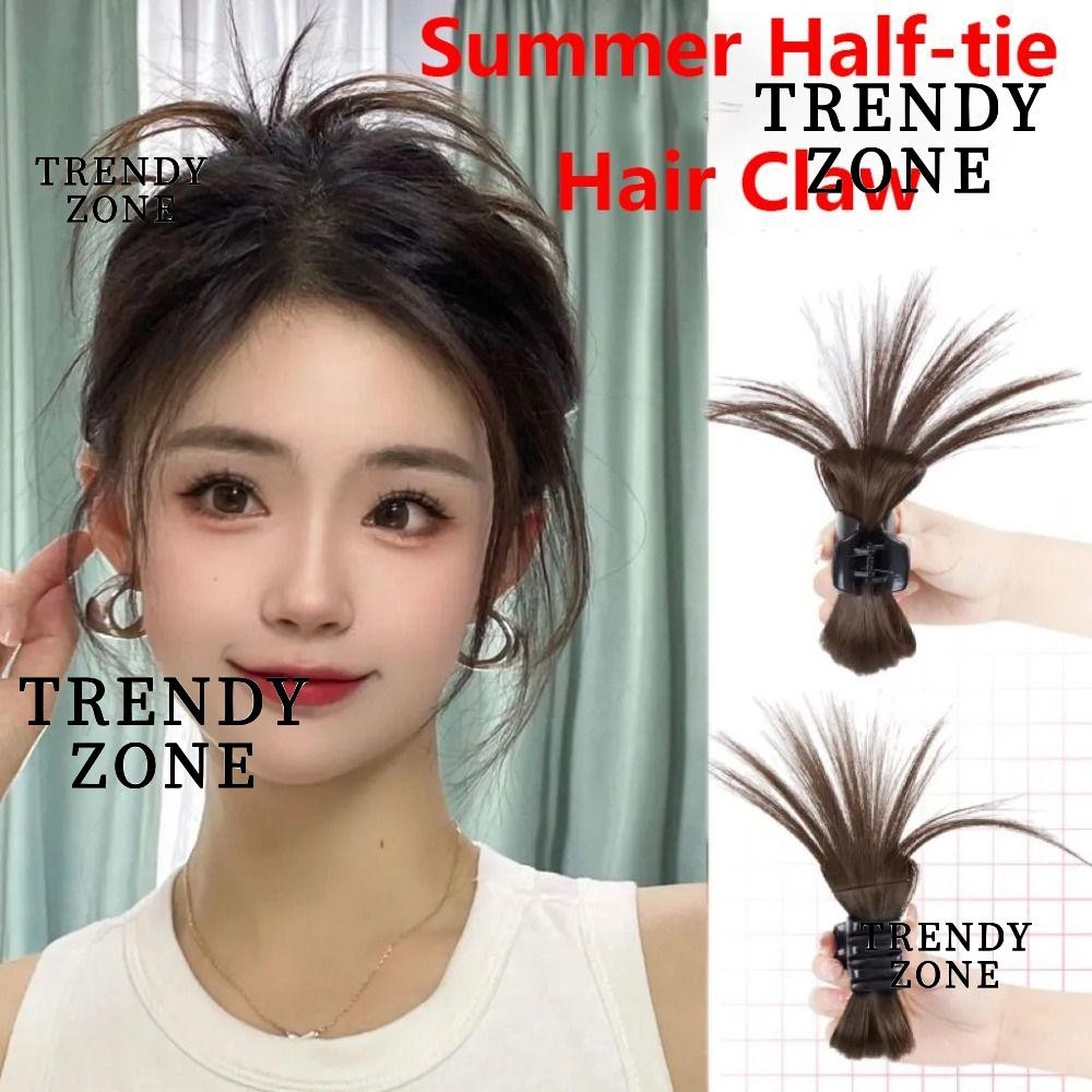 Trendyzone กรงเล็บแมวผมขี้เกียจครึ่งผูก, กิ๊บหัวลูกชิ้น Y2K กิ๊บติดผมผมหางม้าสูงผู้หญิงเครื่องประดับผมสาว