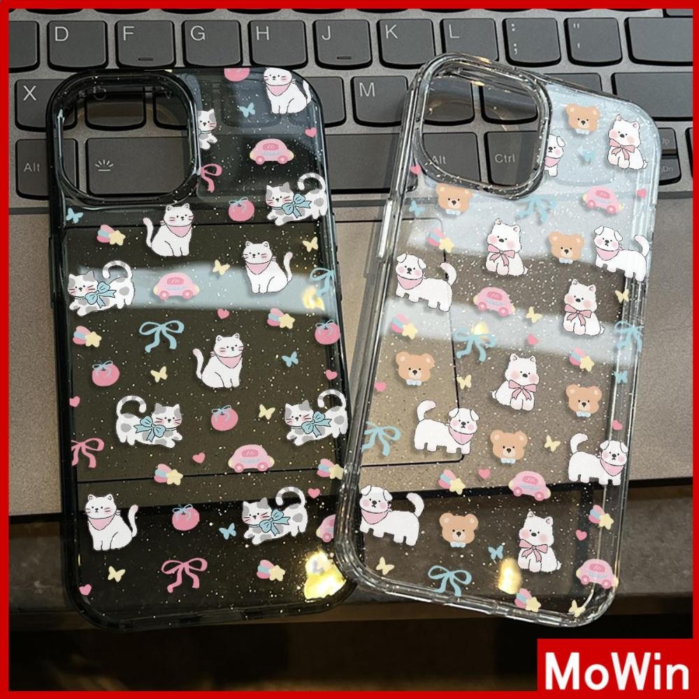 Movin - เคส iPhone 16 Pro Max iPhone 11 เคสใสแบบแวววาว TPU นุ่มสีสันสดใส ลาบูบู สัตว์การ์ตูนที่น่ารัก Compatible iPhone15 Pro max 14 13 12 Pro max XS XR 7 Plus 8 Plus