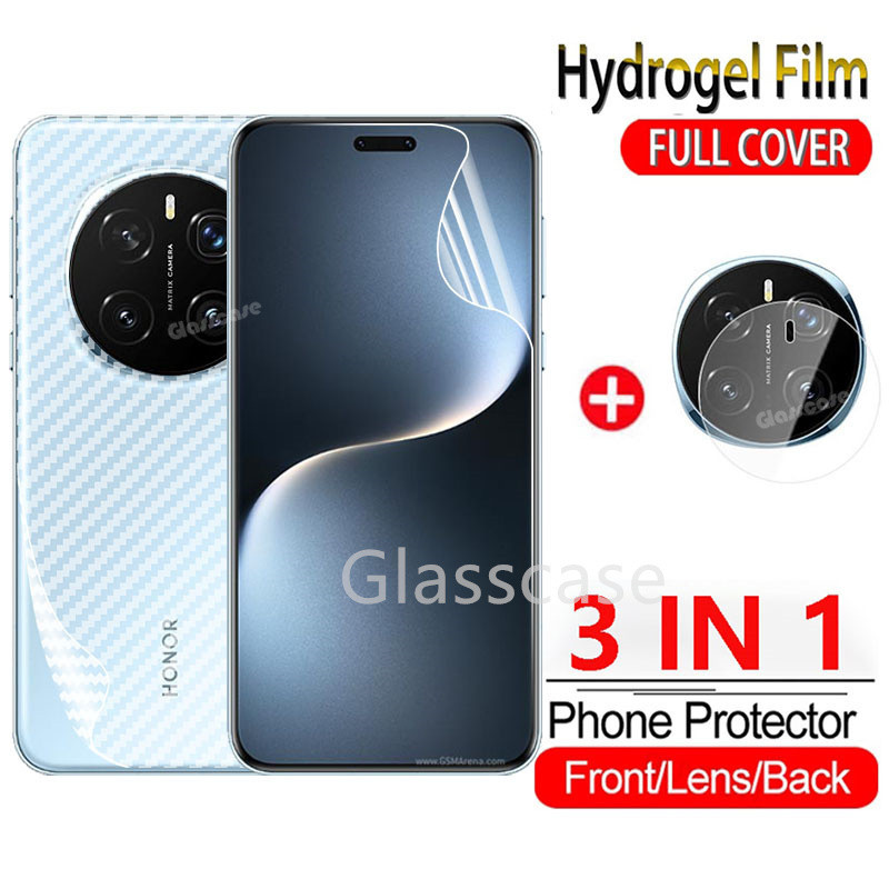 3 In 1 Front Back Soft Hydrogel Film สําหรับ Honor Magic 7 pro 7pro Magic7 Magic7pro HonorMagic7 HonorMagic7pro 2024 Soft Hydrogel Film ฟิล์มกันรอยหน้าจอ Full Coverage ฟิล์มด้านหน้า